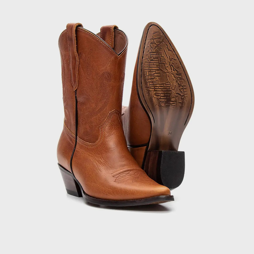 BOTA TEXANA FEMININA MALVI PREMIUM HAVANA